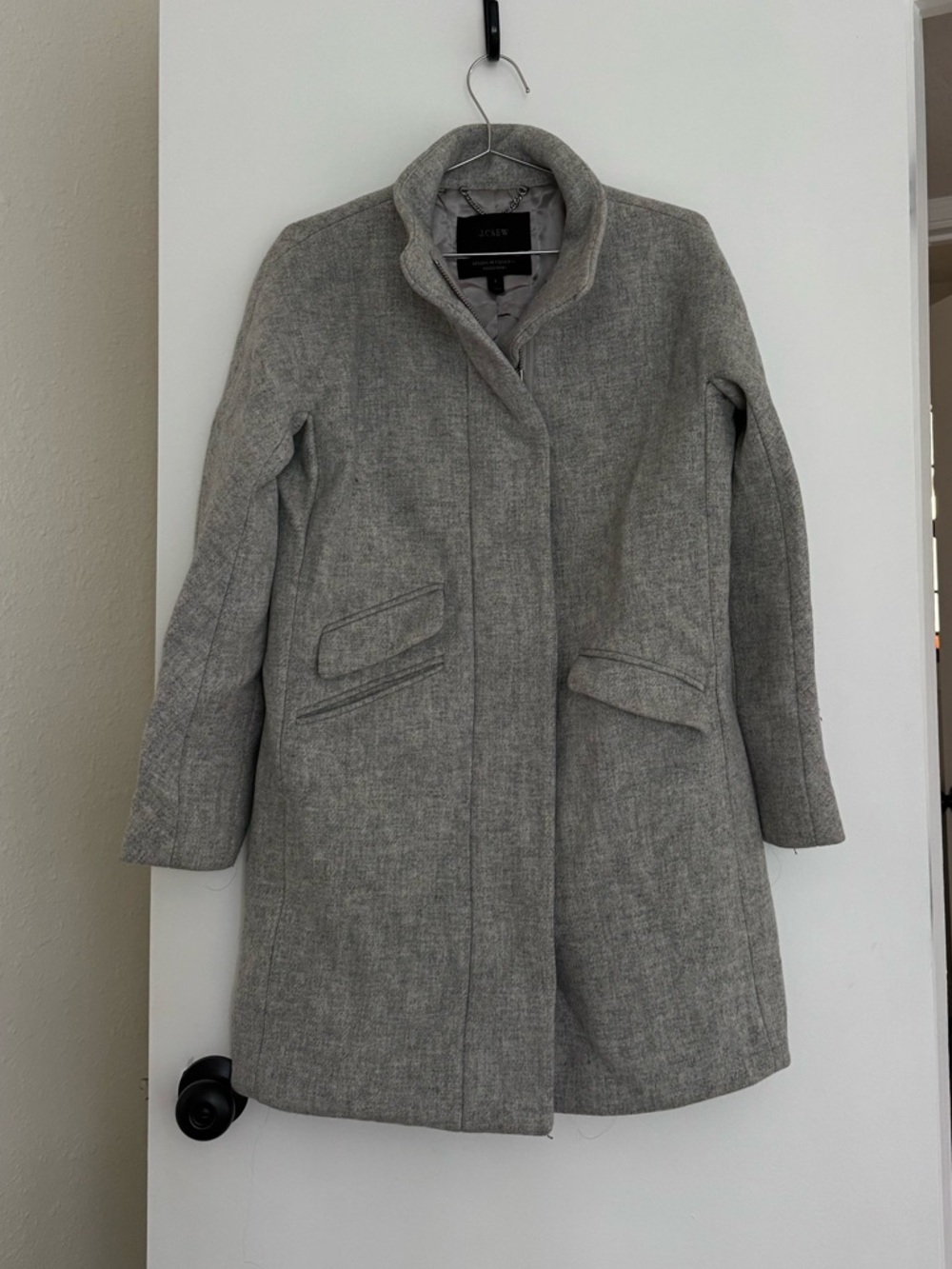 J.Crew Cocoon Coat in Italian Stadium-Cloth Wool Nello Gori Gray size 2